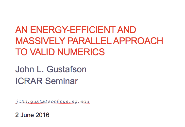 An Energy-Efficient And Massively Parallel Approach To Valid Numerics